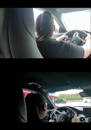 13岁女儿开车视频截图